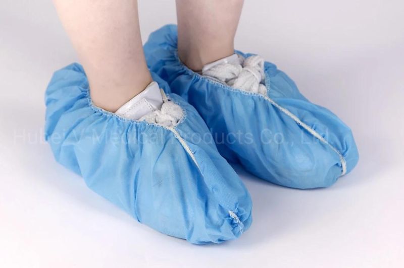 Blue Disposable PP Non Woven Shoe Cover Anti-Skid Isolation Use