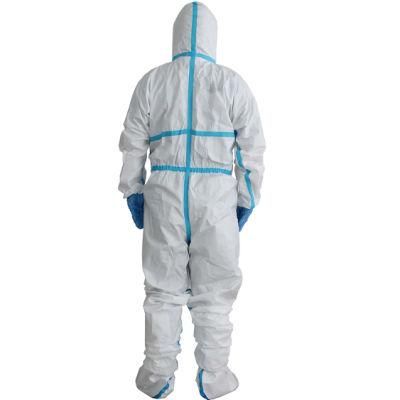 Whole Size SMS 50-55GSM Type 5/6 Healthcare Medical Disposable Coverall/Overall