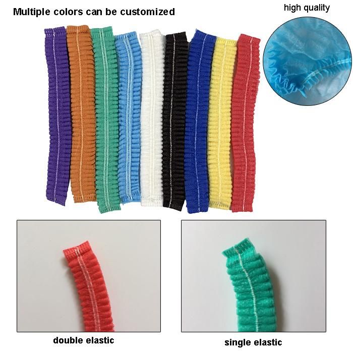 ISO13485 Breathable Single Elastic 21 Inch Cleanroom Polypropylene Electronic Industry Food Processing Nurse Disposable PP Clip Cap