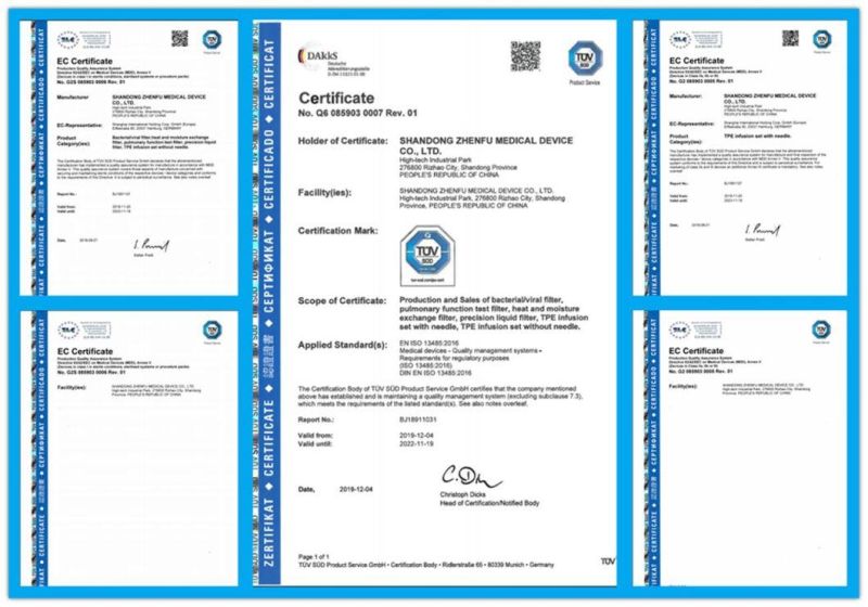 Tracheaotomy Hme Filter for Children with CE & ISO