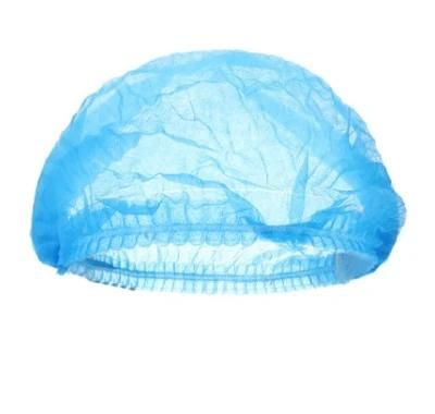 Disposable Surgical Fluffy Cap Is Elastic Hairnet Non-Woven Fabric Blue