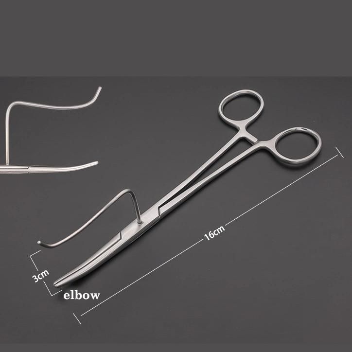 Stainless Steel Elbow Ligation Forceps Surgical Scissors Ligation Fixture Clamp