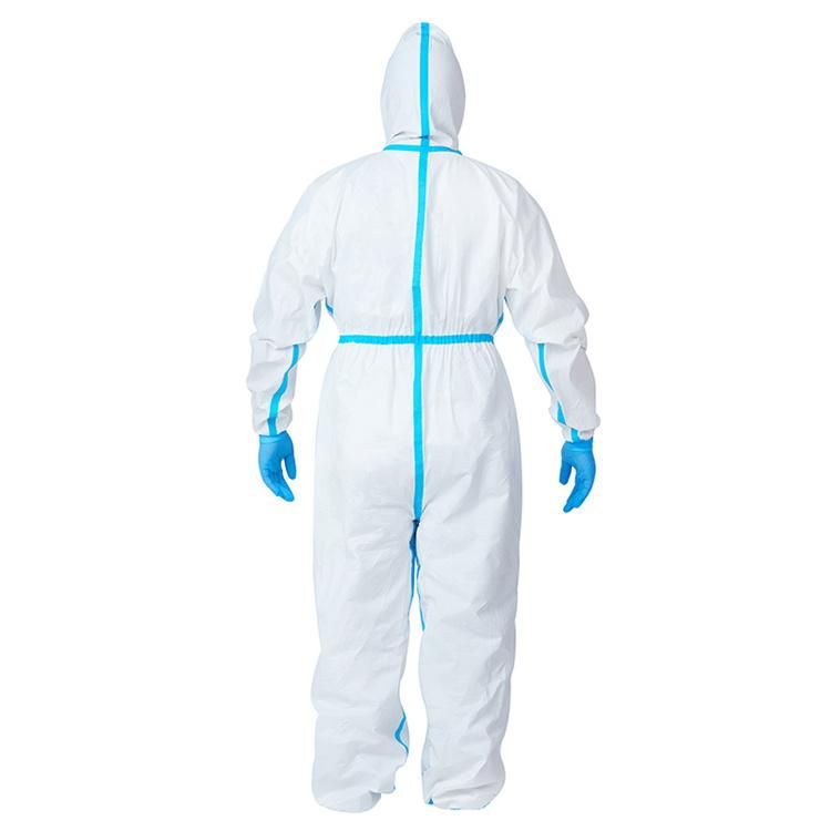 PPE Painter Spray Asbesto SMS Waterproof Hazmat Suit Paint Gown Red Type 56 PP PE Medical Coverall Suit