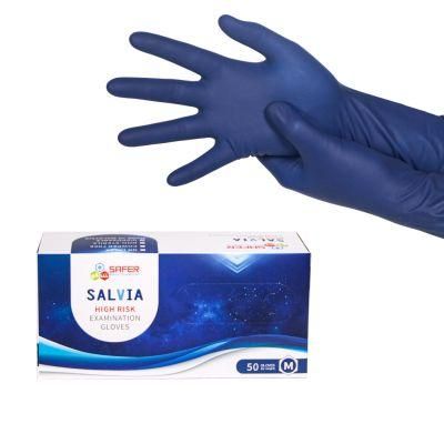 Blue Color High High Risk Latex Powder Free Glove