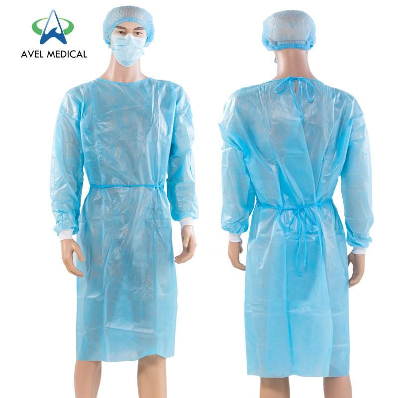 Disposable Nonwoven Surgeon Isolation Surgical Gown with Knit Cuff