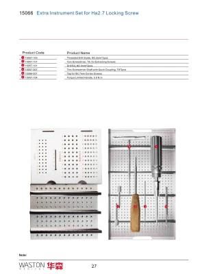 Extra Surgical Instrument Set for Ha2.7 Locking Screw