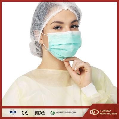 Disposable 3-Ply Non-Woven Face Mask with Ear Loop Protective Face Mask Approved by Chinese Manufacturer