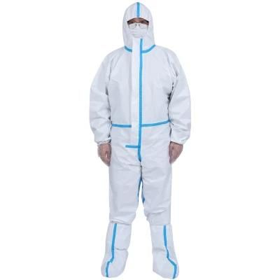 Non-Woven Disposable Chemical Medical Protective Coverall with Shoe Cover