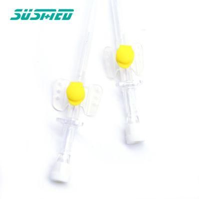 3 Port Dosing Butterfly Type Injection Port IV Cannula Safety Catheter