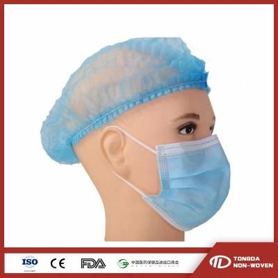 Disposable Surgical Cap Disposable Mob Cap Disposable Head Cap Medical Cap Elastic Blue Color