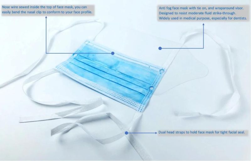 Medical Face Mask with Plastic Visor Anti-Spitting Mask