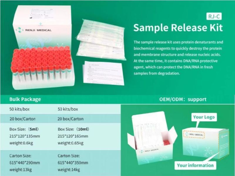 Disposable Sample Release Reagent Sterile Disposable Transferring Kit with Flocked Swab