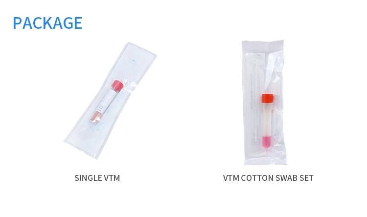 Disposable Test Sample Viral Transport Medium Vtm with Swab