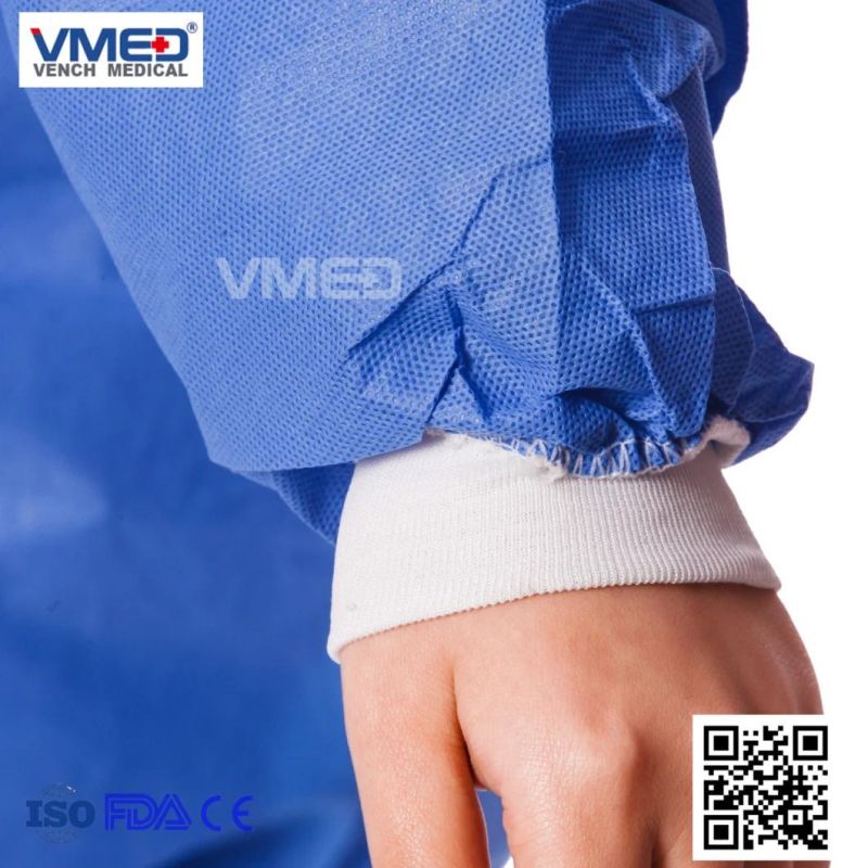 Hospital Surgical Impervious Nonwoven Surgical Gown with Elastic Cuffs ,Hospital Gown,Protective Gown, Nonwoven Gown, Isolation Gown,Dispsoble PP Islation Gown