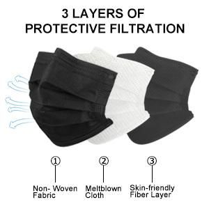 Customised Earloop Deposable 3ply Surgical Medical Plain Pattern Best Latest Design Flat 4-Ply Disposable Custom Black Face Mask