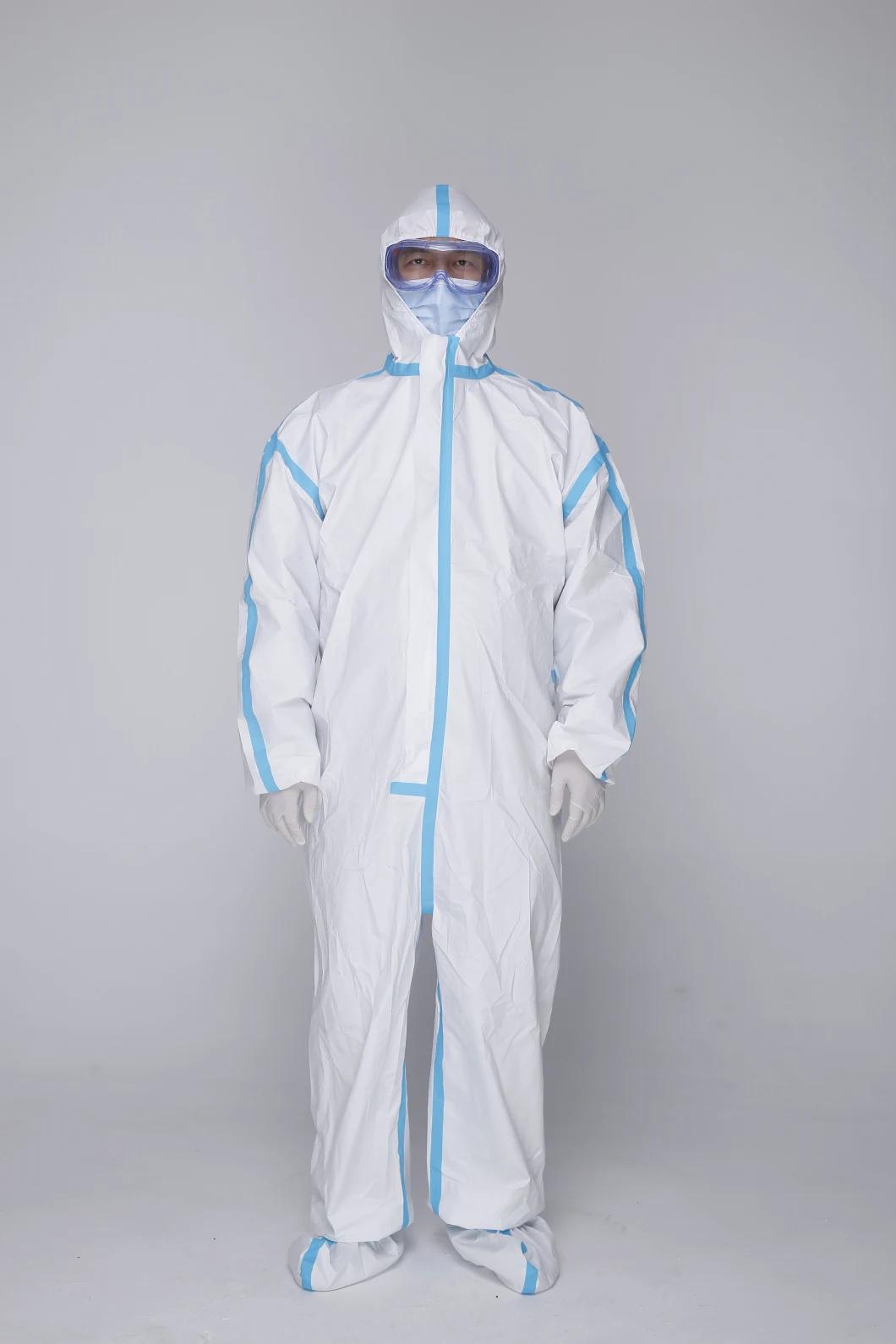 75 GSM SMS Sterile Disposable Protective Coveralls with Boot Cover