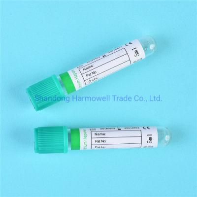 Hospital Test Tube Glass Vacuum Heparin Sodium Blood Collection Tube