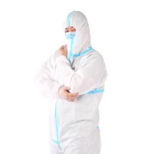 Eco-Friendly&Anti-Bacterial Disposable Protective Coverall Microporous Nonwoven Fabric Isolation Gown