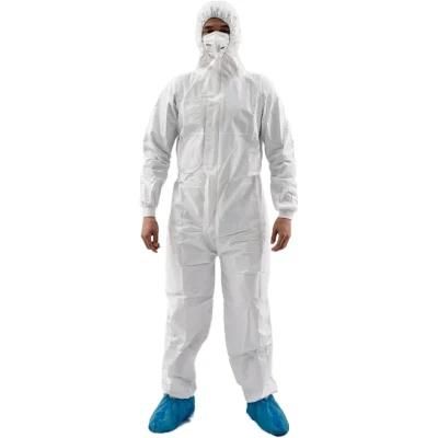 in Stock PPE Disposable Chemical Suites Protective Suit Microporous Coverall