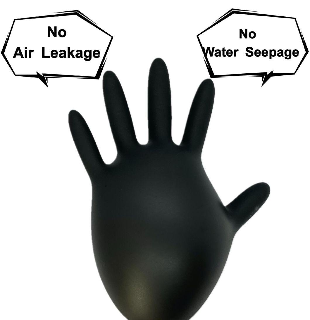 Powder Free Black Disposable Nitrile Examination Gloves