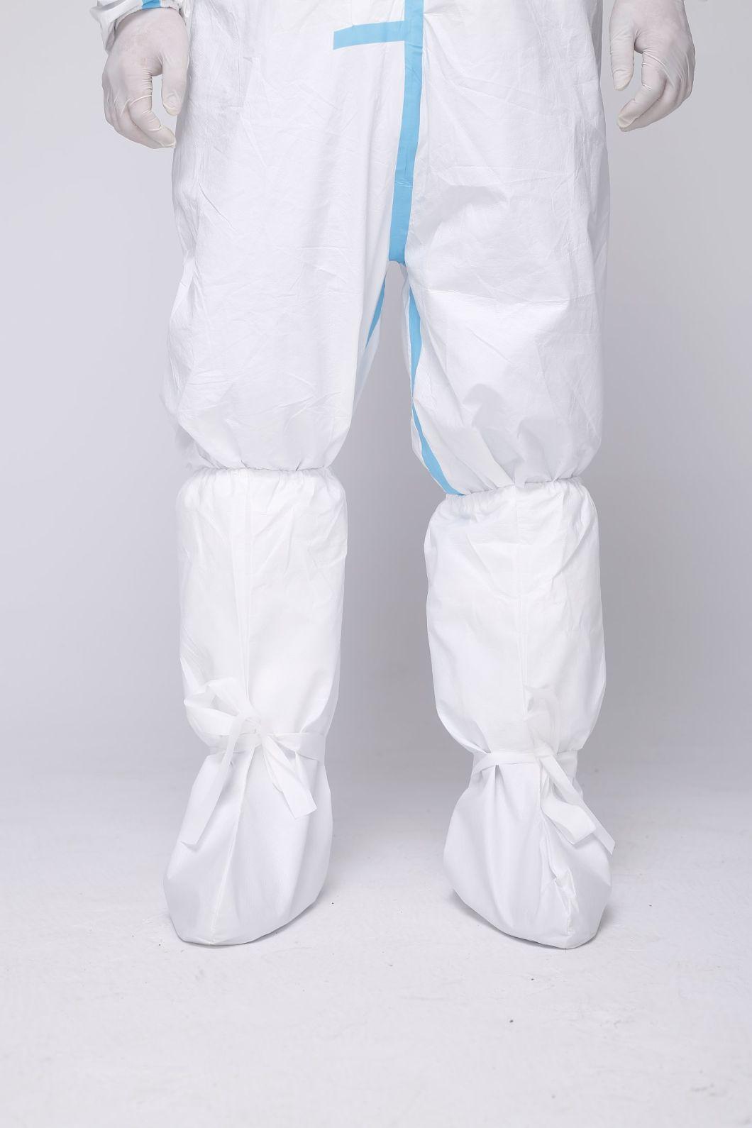 Nonwoven Isolation Protective Shoe Cover with Lacing for Hospital