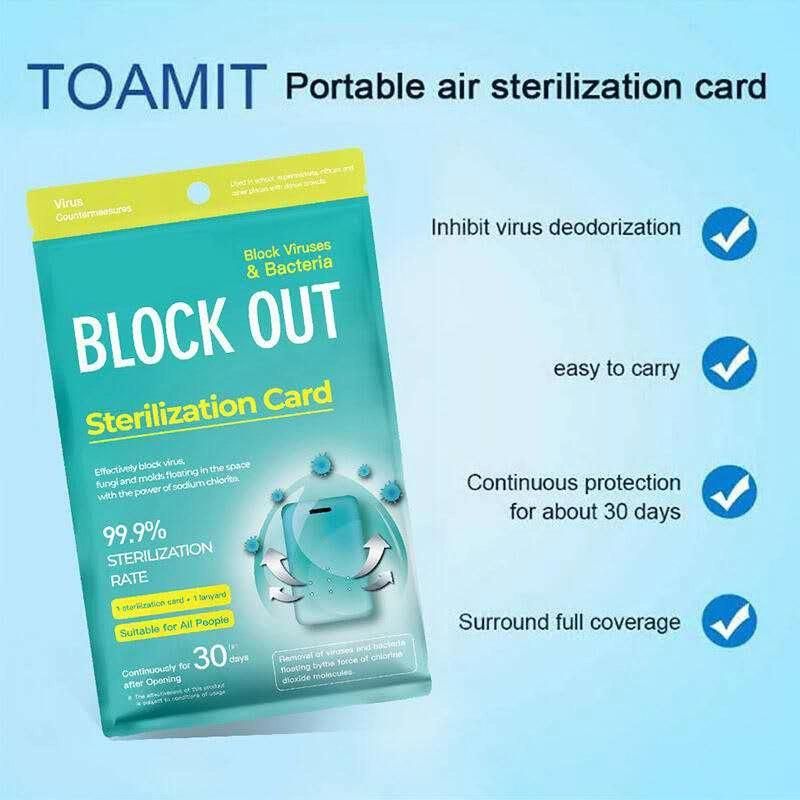 Have in Stock 60 Days Body Air Space Portable Virus Block out Neck Sanitization Disinfection Sterilization Card