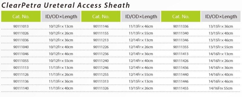 Ureteral Access Sheath Clearpetra Access Sheath