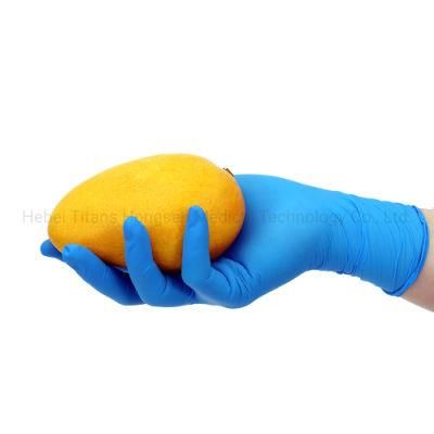 Quality Assurance Cleaning Disposable Blue Nitrile Gloves Powder Free