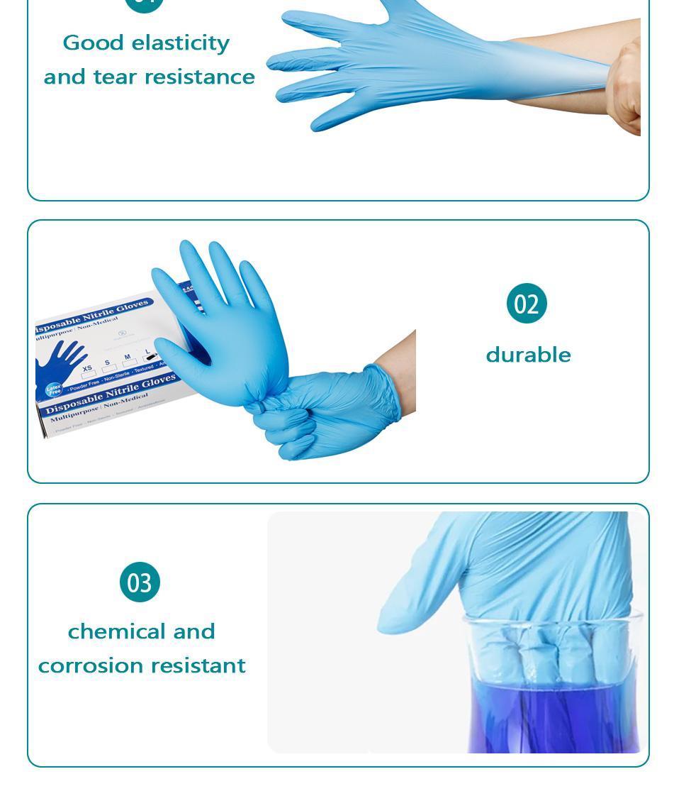 Wholesale Powder Free Non-Medical Nitrile Gloves with High Quality Household Disposable Nitrile Gloves