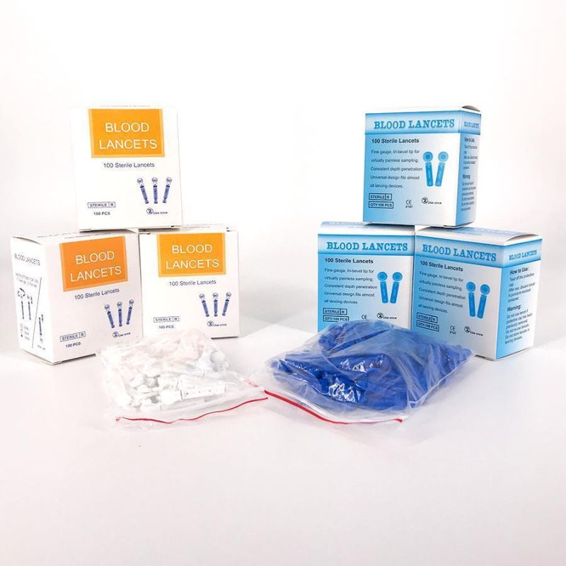 Hospital Use Bulk Sell Disposable Sterile Stainless Steel Needle Blood Glucose Blood Lancet