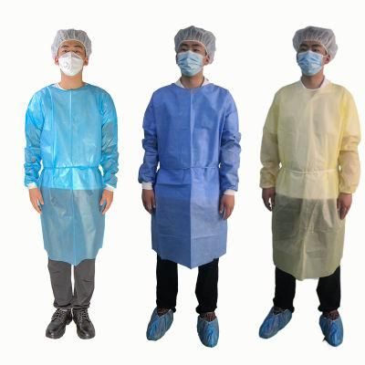 PP PE 45GSM Navy Blue Wateproof Isolation Gown China Factory Supply MOQ500PCS