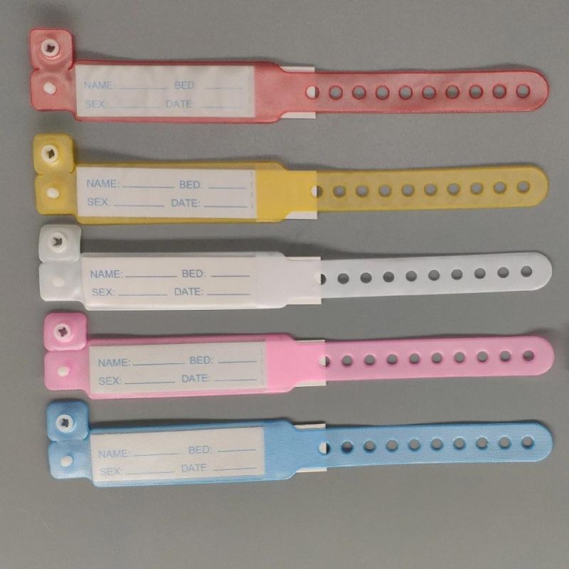 Card Insert Tpye Medical Adjustable PVC Child Patient Identification Bracelet