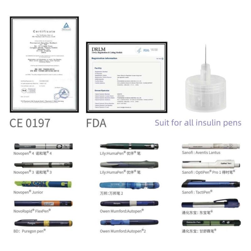 Cheap Price Medical Disposable 30g 31g 32g 33G 4mm 5mm 6mm 8mm Safety Syringe Insulin Pen Needle