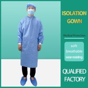 Isolation Gown SMS 45g PP+PE/PPE Disposable Medical Surgical Gowns Non-Sterile Waterproof En13975