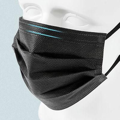 Customised Earloop Deposable 3ply Surgical Medical Plain Pattern Best Latest Design Flat 4-Ply Disposable Custom Black Face Mask