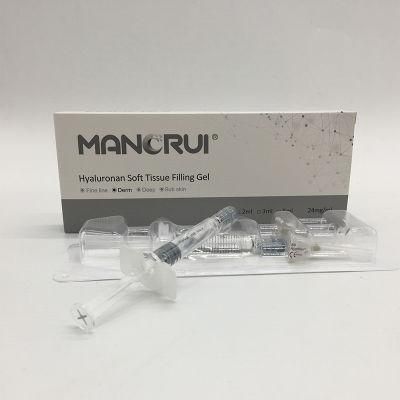 Manorui Derm 2ml Crosslinked Hyaluronic Acid Dermal Filler/Ha Filler for Volumetric Lip Correction