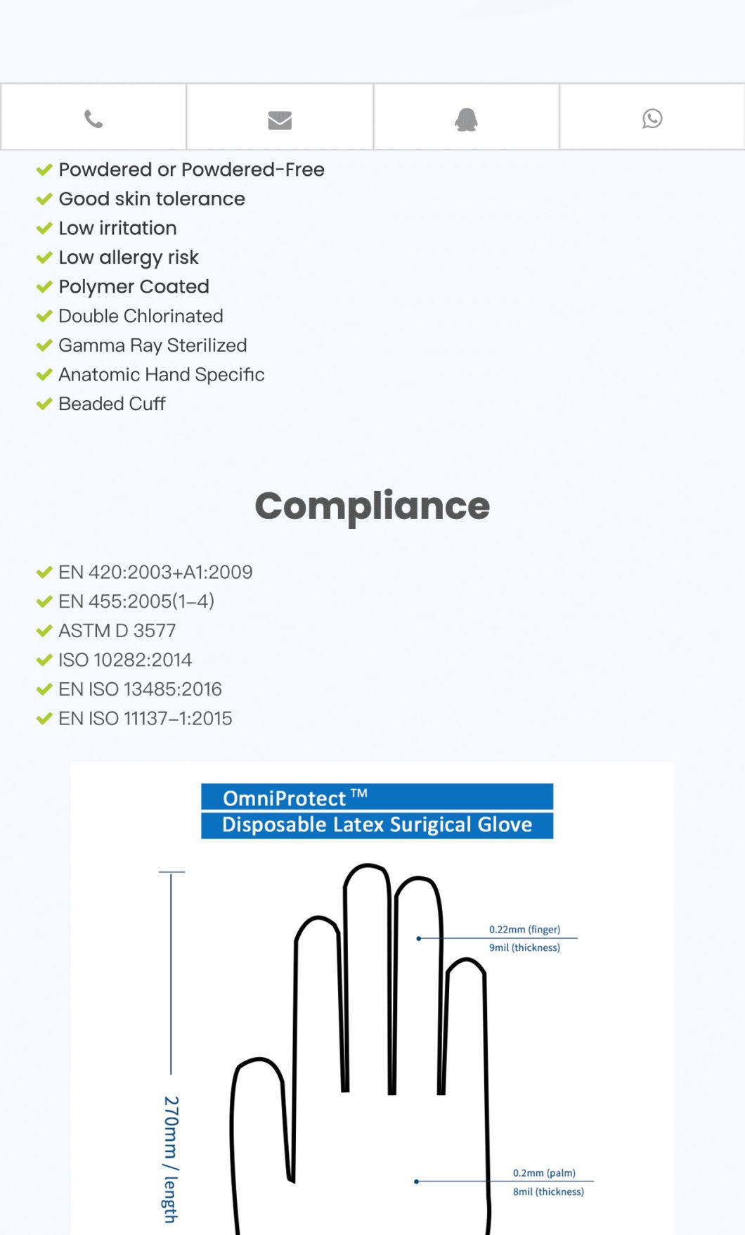 Medical Examination High Quality Disposable Sterilized Latex Surgical Glove