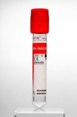 Vacuum Blood Collection Tube, No Additive Tube, Red Cap with Ce, ISO 13458