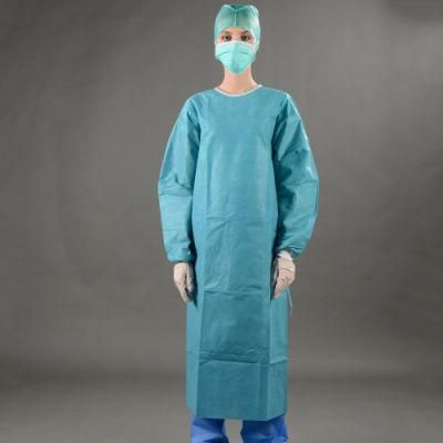 Green Surgical Gown Sterile Reinforced for Woman for Sale