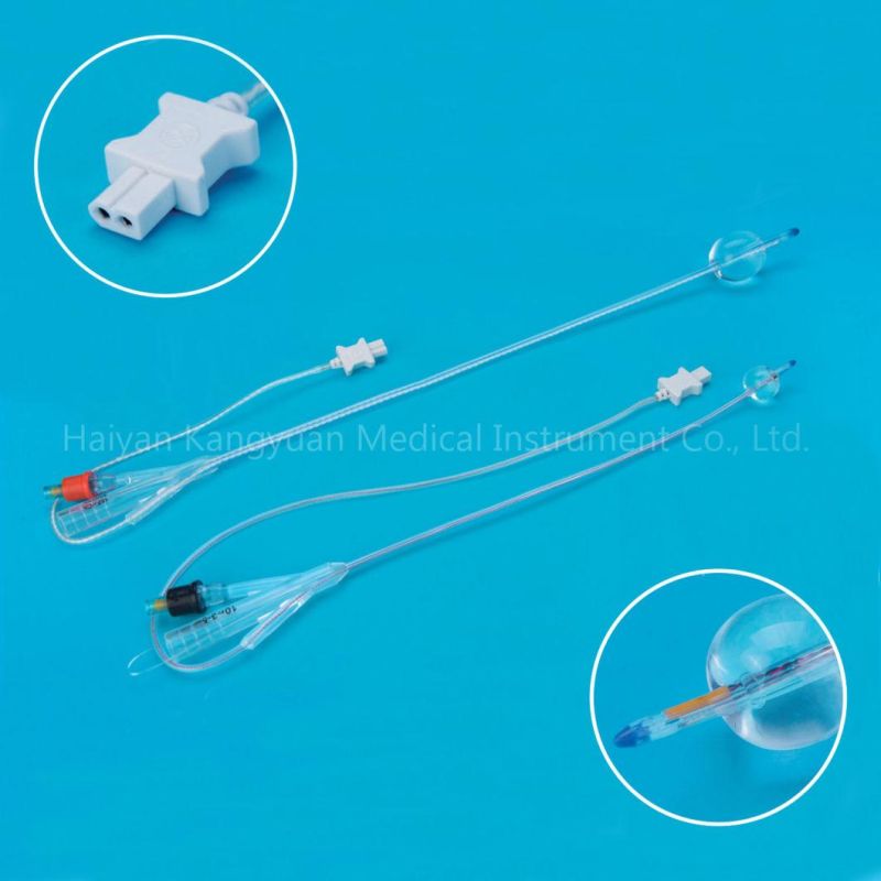 3 Way or 4 Way Silicone Foley Catheter with Temperature Probe (Sensor)