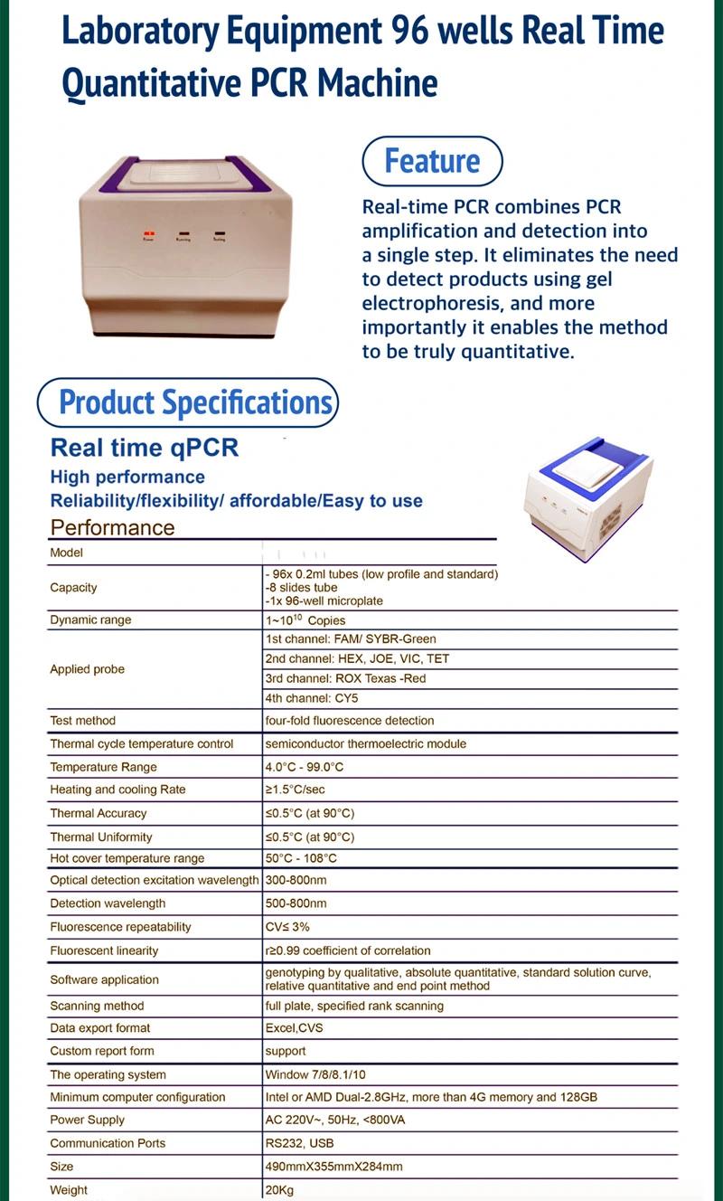 Rapid Real Time PCR Test Real-Time PCR System PCR Real Time Machine