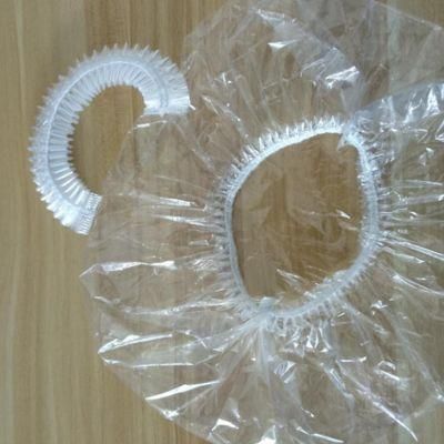 Disposable Waterproof Hair Head Cover Plastic PE Large Shower Bath Cap Transparent Mob Head Cap Hotel Bathroom