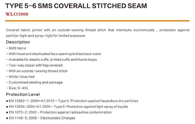 Free Sample ISO CE Manufacturers Waterproof Disposable Microporous Nonwoven Coverall