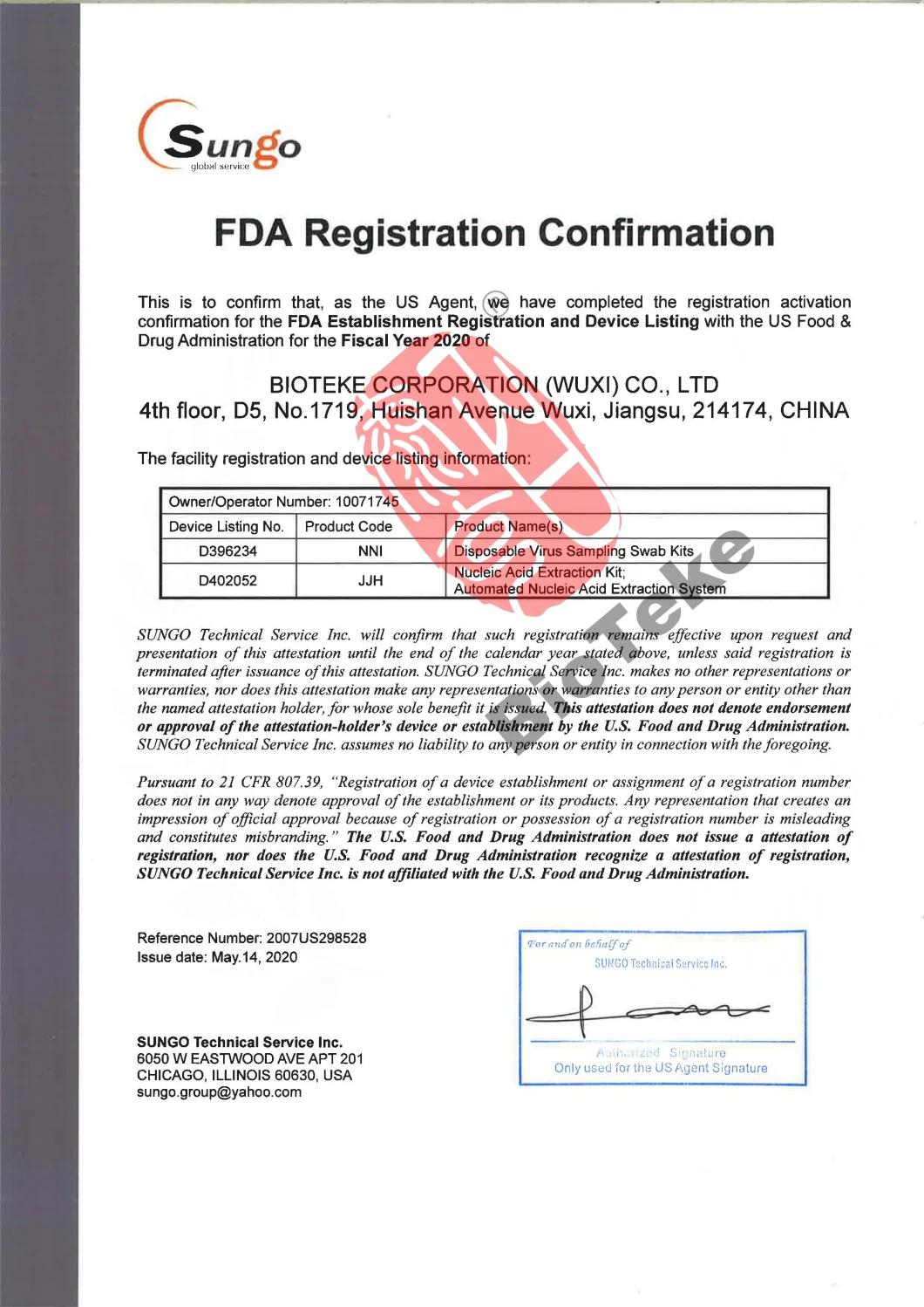 Medical Flocking Nasal Pharyngeal Swab Kit