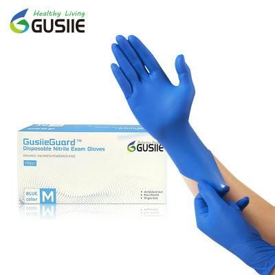 Hot Sale Safety Blue Disposable Blue Work Examination Nitrile Gloves