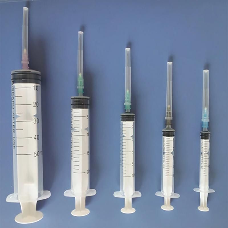 Disposable Plastic Syringes with Needle Vaccine Syringe CE Approved Volume From 1ml to 60ml Syringe