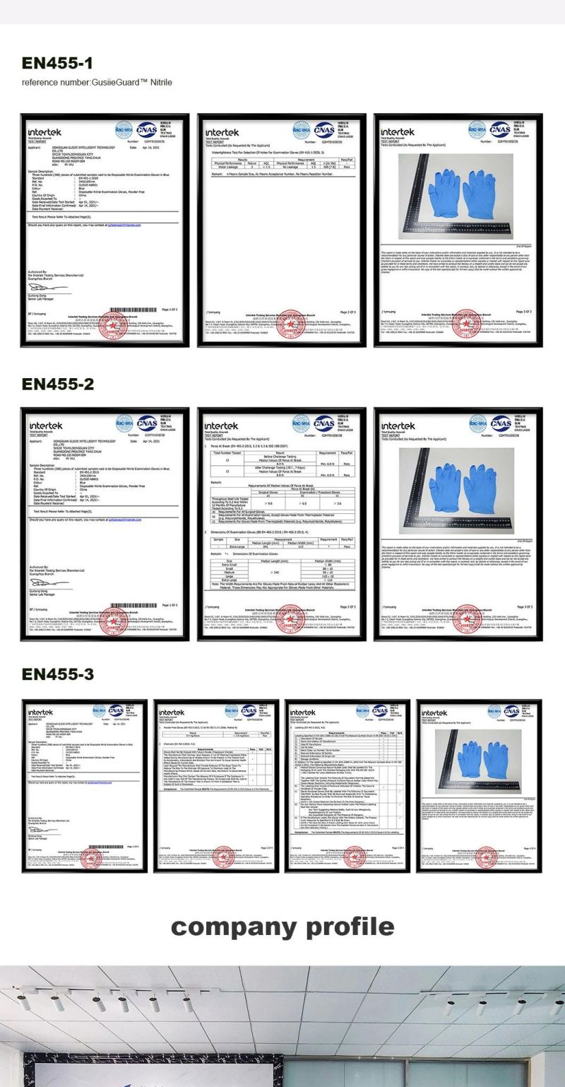 with CE ISO Disposable Nitrile Examination Gloves,