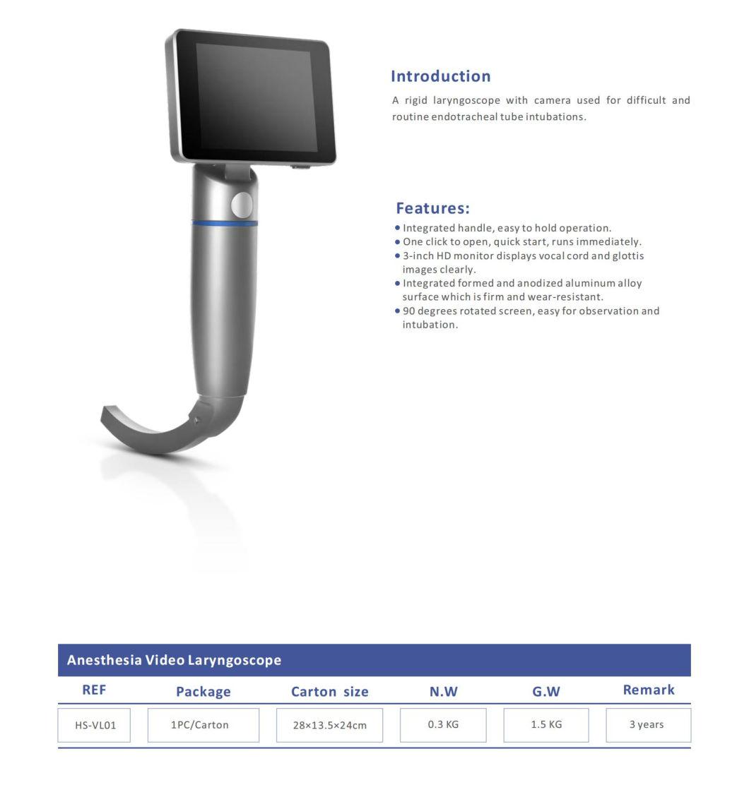 China ISO&CE Hisern Medical Anesthesia Video Laryngoscope