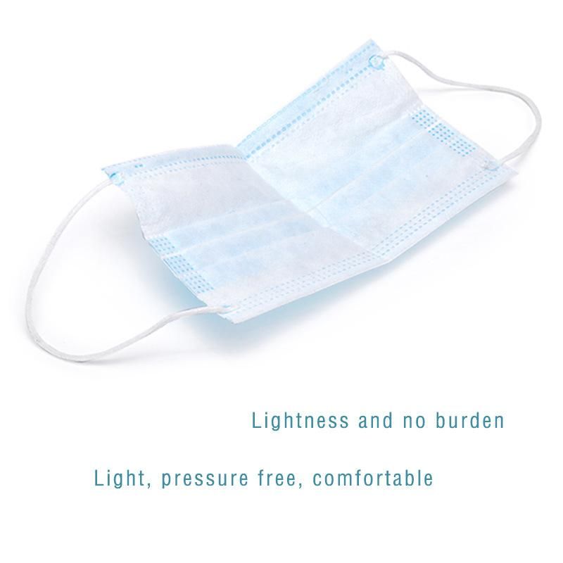 China White List FDA 510K CE En149 En14683 Approved Anti Dust Pm2.5 Virus 3 Ply Earloop Disposable Non Woven Fabric Blue Surgical Face Mask
