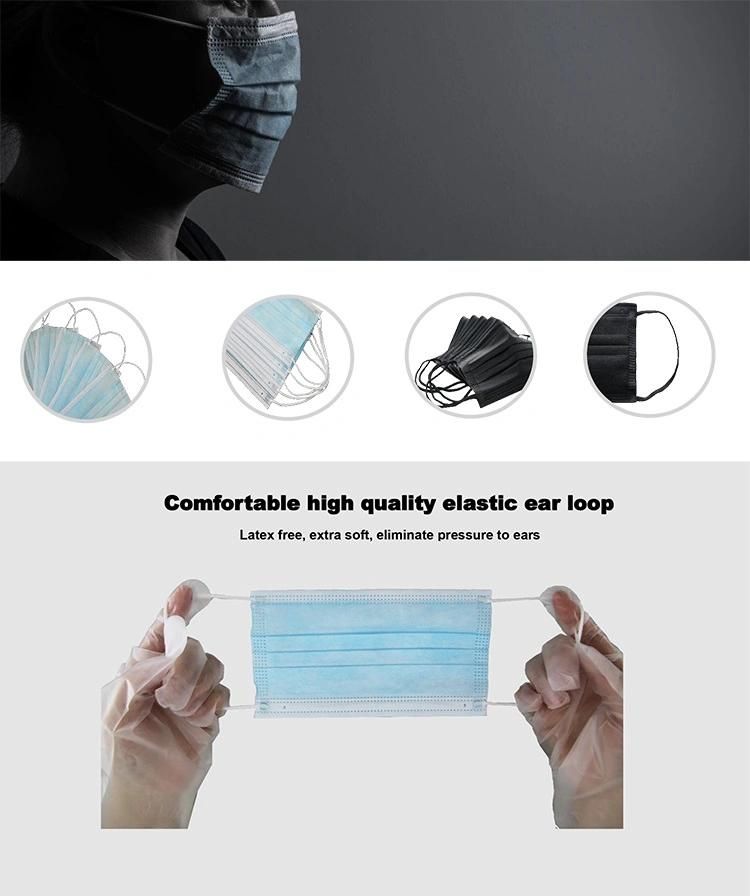 CE Certified Nonwoven Disposable Type Iir En14683 Bfe99% Fluid Resistant Surgical Medical Face Mask with Earloop China